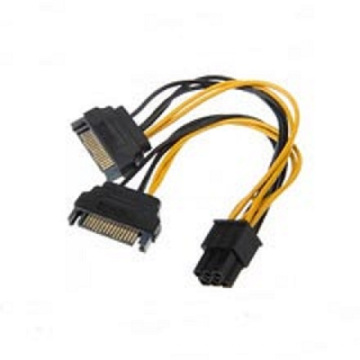 6-Pin PCI-E to SATA 15pin Video Card Power Cable